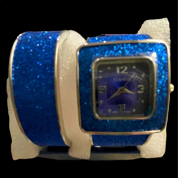 Sparkly Blue Glitter Strada New Watch & Bracelet made of Steel. New Battery. - Picture 1 of 4